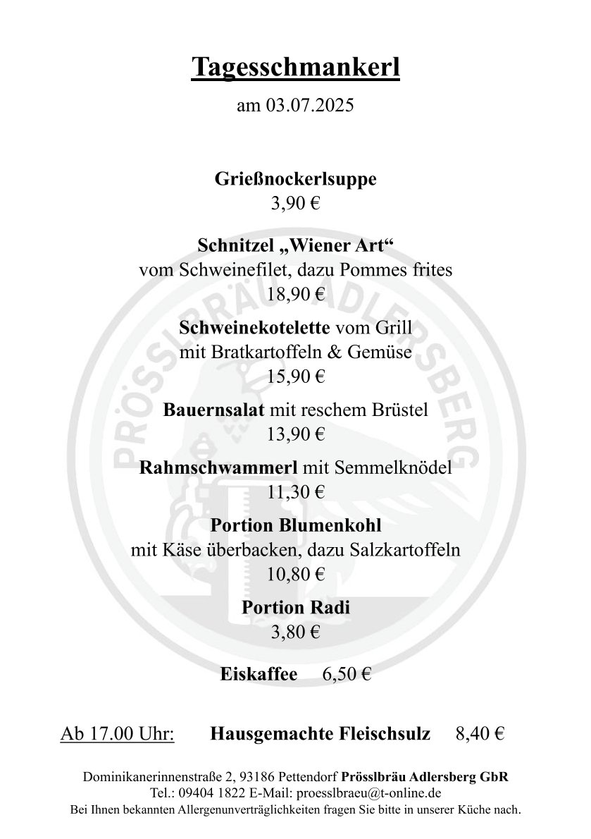 Tageskarte Wasserzeichen A5 
